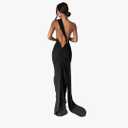 Women Sexy Backless Bodycon Sleeveless Open Back Maxi Dress for Going Out, Elegant Party Cocktail Long Dress, Medium
