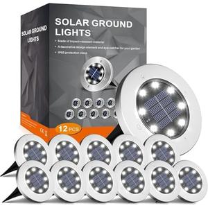 INCX 4.6 inch Solar Lights Outdoor Waterproof,8 Pack Solar Lights for Outside, Solar Garden Lights Landscape Lighting for Patio Pathway Lawn Yard Deck Driveway Walkway, Cold White