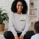 Dog Mom Sweatshirts Women Dog Paw Graphic Pullover Top Fall Sweatshirts Mama Pullover Long Sleeve Shirt (Gray, M)