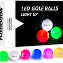 THIODOON Glow in The Dark Golf Balls Light up Led Golf Balls Night Golf Gift Sets for Men Kids Women 6 Pack (6 Colors in one)