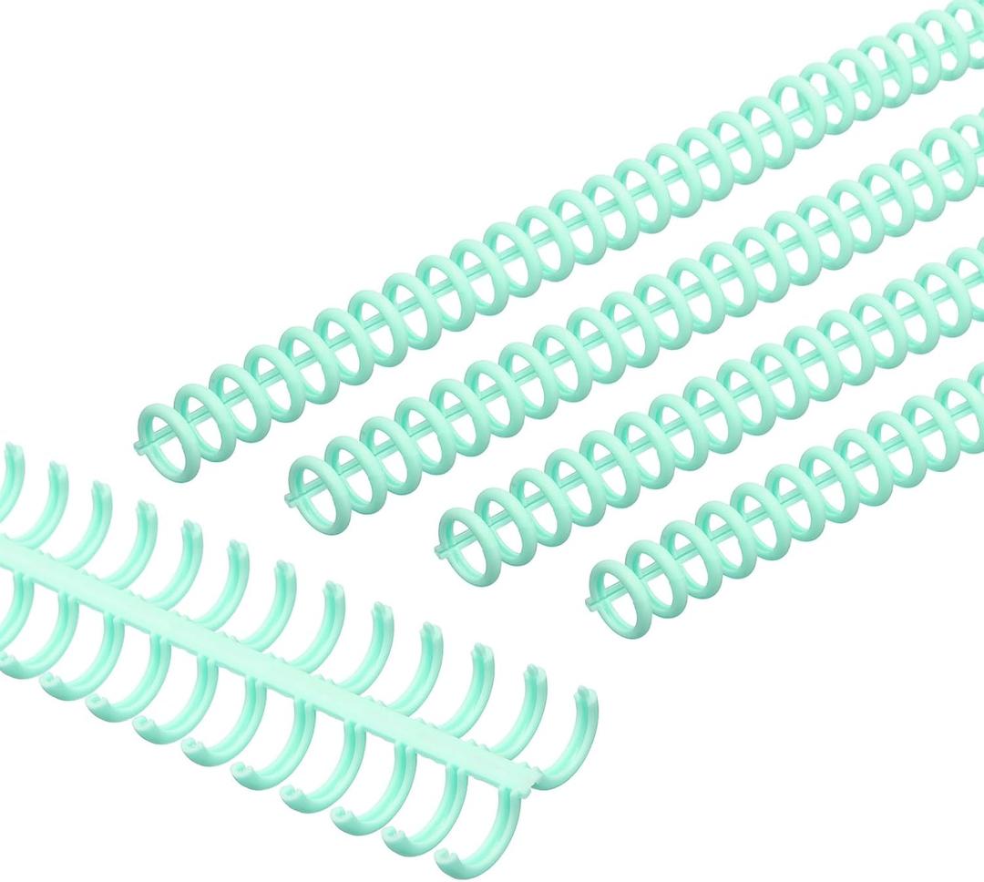 PATIKIL 12mm(1/2") Plastic Spiral Binding Coils, 15 Pcs Binding Spirals 85 Sheet Capacity Binding Spirals for Binding Paper Sheets, Green