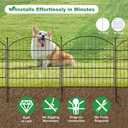 AOPEC 24 in(H) x20 Ft(L) No Dig Heavy Duty Metal Fence - 10 Panels Thick Rust-Resistant Decorative Fence Posts for Yard Security, Garden, Lawn, Farm and Poultry (Black)