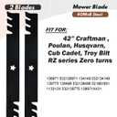 Mower Mulching Blades 138971 fits for 42" Poulan/Husqvar/Craftsman 2 Blades Set Replaces 561713XB 138498 532138971 138971x431 PP24005