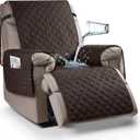 Ruaozz 100% Waterproof Recliner Chair Cover Non-Slip Reclining Cover for Recliner Chair Washable Chair Seat Cover with Elastic Straps for Kids, Dogs, Pets (Chocolate, 23'')