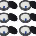 HEPA Filters & Sponge Filters Fit for Afoddon A200Pro/A200, ORFELD B08/C10A/C10G, NEQUARE S12, S25, S25Pro, S26 Series Cordless Vacuum Cleaner (6 Pack HEPA Filters & 6 Packs Sponge Filters)