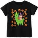 Halloween Shirts for Kids Toddler Boys Girls Pumpkin Shirts Ghost T-Shirts Clothes Short Sleeve Cotton Tee 2-8T (Black)