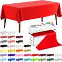 CXPSINC 54 Inch X 300 Feet Plastic Table Cover Roll Disposable Tablecloth with Slide Cutter for All Type/Shape Tables | Picnic, Party, Banquet, Birthdays, Weddings (Red, 300 Feet)
