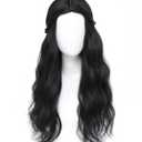 Adequate Long Wavy Wigs for Women Blonde Hippie Princess Wig, Suitable for Daily Cosplay, Halloween and Masquerade Parties (Black)