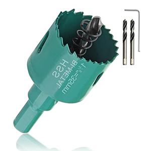 Qjaiune 1-3/8 Inch / 35mm Hole Saw with Arbor, 1.375 Inch Hole Saw HSS Bi-Metal Hole Cutter Smoothly Cutting in Cornhole Boards, Plastic, Wood, Fiberboard, Drywall