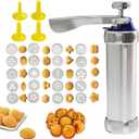 Cookie Press Maker Machine Icing Gun Kit with 20 Discs and 4 Decoration Tips for Home DIY