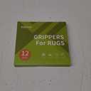 Rabenda 12 Pcs Rug Tape, Non Slip Rug Pads Grippers for Hardwood Floors and Tiles, Reusable Carpet Tape for Area Rugs, Double-Sided Adhesive Rug Stickers Keep Corners Flat (Black)