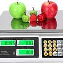 Price Computing Scale 88lb/40kg LCD Digital Commercial Price Scale with Stainless Steel Platform,Produce Scale & Food Scale for Farmers Market, Retail Outlets, Meat Shop (Flat Plate)