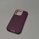 Phone Case for iPhone 15 Pro Max Case with HD Screen Protector, Heavy Duty Shockproof & DustProof & Dropproof 3-Layer Cover Phone Case for iPhone 15 Pro Max (6.7'') (WineRedPink)