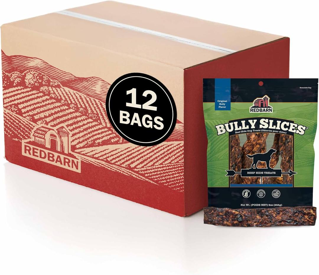 Redbarn Pet Products Bully Slices for Dogs Original Bully Natural Dental Treats 12 Bags (EXP 06/19/28)