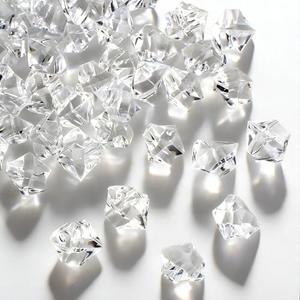 Gikboup 160 Pcs Fake Ice Cubes for Vase Filler, Fake Diamonds 22 * 18mm Acrylic Rocks for Vases, Plastic Gems, Artificial Crushed Ice Props for Sensory Bin Filler, Table Confetti, Faux Centerpieces