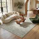 RUG BRANCH Nomad 4'x6' (Exact Size: 3'11" x 5'7") Abstract Indoor Area Rug, Green Beige, Modern - Living Room, Bedroom, Dining Room, and Kitchen