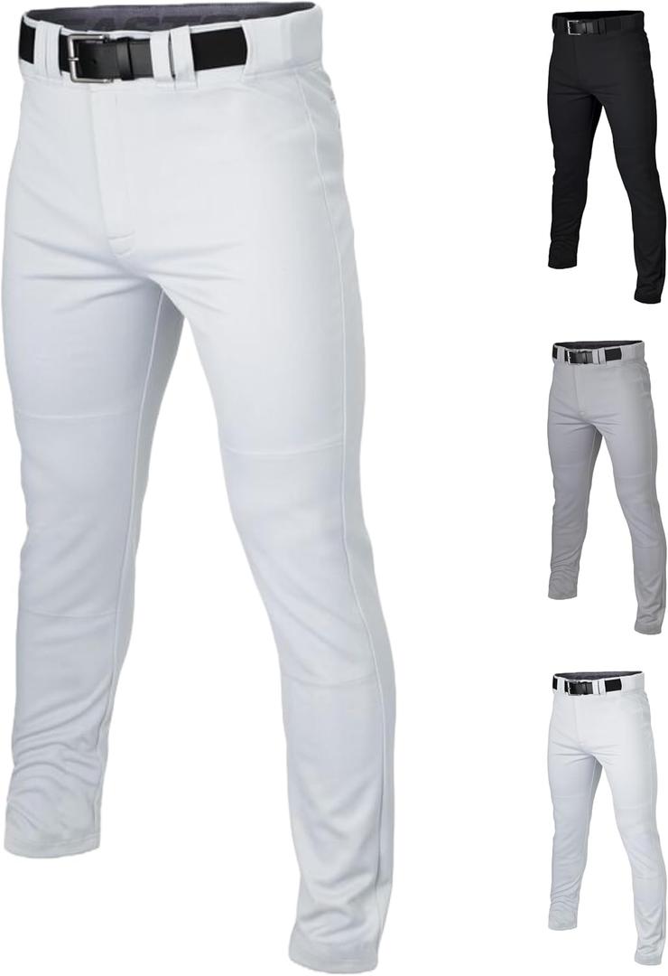 Easton | Rival+ Baseball Pants | Full Length Semi-Relaxed Fit | Youth Sizes | Solid | Multiple Colors (White, Youth Large)