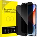 JETech Privacy Full Coverage Screen Protector for iPhone 16e 2025, iPhone 14 6.1-Inch, Anti-Spy Tempered Glass Film, Edge to Edge Protection Case-Friendly, 2-Pack