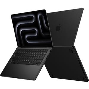EooCoo Case for MacBook Pro 16 Inch 2026-2021 M5 M4 M3 M2 M1 Pro/Max, [Official Color Match, Anti-Slip, Drop Protection] Matte Hard Shell Laptop Cover, Matte Space Black