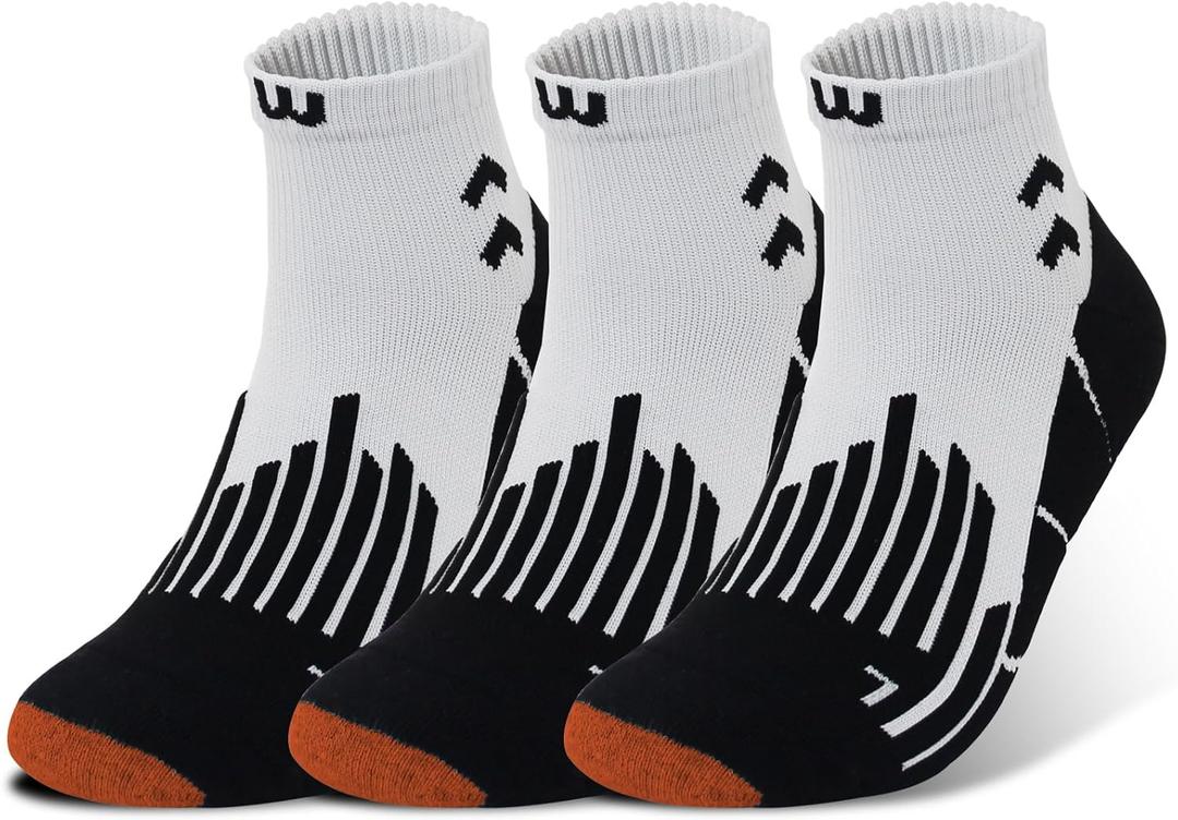Wildarms Compression Running Ankle Socks for Men Athletic Anti Blister Socks with Cushion, 3 Pairs Basketball Sport Socks