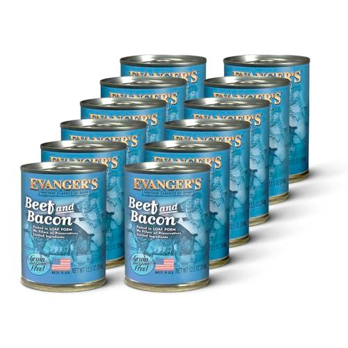 Evanger's Heritage Classics Beef & Bacon Dog Food – 12 Count, 12.5 oz Each – Grain & Gluten Free Loaf for Dogs – Limited Ingredient Recipe – Natural Protein-Rich Nutrition, Best By: 01/2029