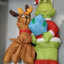 4 FT Christmas Inflatable Xmas Thief with His Dog, Christmas Blow Up Yard Decorations with Built-in LED Lights for Outdoor Garden Holiday Party Decor