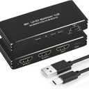 8K@60Hz HDMI Splitter 1 in 2 Out, 1x2 HDMI 2.1 Splitter Support 4K@120Hz, 1080P@240Hz VRR HDCP2.3 HDR HDR10 48Gbps EDID Dolby Atmos 7.1ch