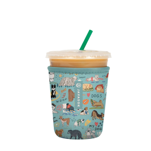 Sok It JavaSok Iced Coffee & Cold Soda Insulated Neoprene Cup Sleeve (Dog Days Forever, Small: 16-20oz)