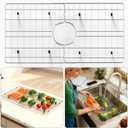 24" x 12" Stainless Steel Sink Protector - Large Sink Rack for Bottom of Sink Kitchen Grid Centered Drain