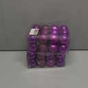 Emopeak 24Pcs Christmas Balls Ornaments for Xmas Christmas Tree - 4 Style Shatterproof Christmas Tree Decorations Hanging Ball for Holiday Wedding Party Decoration (Purple, 1.6"/4.2CM), 2 Pack