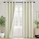 RYB HOME 100% Blackout Nursery Velvet Curtains for Living Room, Light Blocking Nursery Curtains 84 inches Long 2 Panels, Grommet Thermal Insulated Window Drapes for Bedroom, Cream, 52" W x 84" L