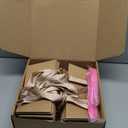 Tuanse 30 Pcs Basket for Gift Empty DIY Bulk Gift Basket Kit with Handle Kraft Cardboard Tray with 30 Bag 30 Bow Market Tray for Wedding Party(Brown,9.8 x 6.5 x 4.3 in)