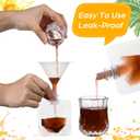 100 Pcs Plastic Pouches Bulk Clear Juice Bags Squeeze Pouches Plastic Leak Proof Bags with Funnel for Party Favors (1 oz)