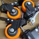 Stem Caster Wheels 2 Inch Heavy Duty Threaded Stem Casters UNC 3/8"-16 x 1 Swivel Casters Set of 4 with Safety Dual Locking Wheel for Furniture and Cart