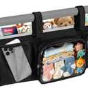 Double Stroller Organizer for Bob Duallie Jogger City Mini GT2 and Jeep, Double Baby Stroller Caddy Accessories with 2 Cooler Pockets, Heavy Duty Parent Double Jogging Stroller Organizer (Empty Bag)