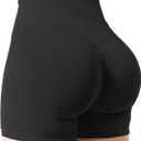 Women Workout Impact Shorts 4.5 Scrunch Butt Lifting Tummy Control Gym Shorts Comfy Running Seamless Booty Biker Shorts (Small, Black)