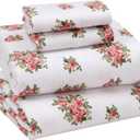 RUVANTI Flannel Sheets King Size - 100% Cotton Double Brushed King Size Sheets Set - Deep Pockets 16 Inches Bed Sheets - All Seasons Breathable & Extra Soft - Warm & Cozy, 4 Piece, Bali