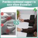 L-Shaped Desk Edge Cushion, 2 Pcs Memory Foam Elbow Support Padding Wrist Comfort Support Arm Rest for Office Home Table Accessories, Non-Slip(Leather,Dimpled Grip,Black)