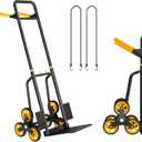Stair Climbing Cart, 440 lbs Capacity Stair Climber Dolly, Hand Truck with Stair-Climbing Wheels & One-Touch Retractable Handle, Thickened Upgraded Steel Tube Folding Stair Climbing
