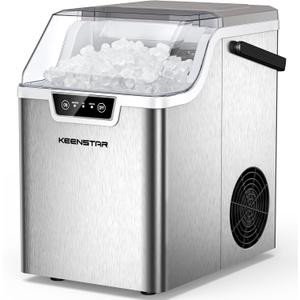 KEENSTAR Nugget Ice Maker Countertop, Chewable Pellet Ice Cubes