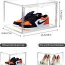 Sneaker Shoe Display Case,Shoe Box with Clear Magnetic Door,Thicken & Sturdy Organizer Containers Stackable,Fit Shoe Size Up to US 14 (X-Large) 