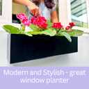 LaLaGreen Wall Planters for Outdoor Plants (36 Inch, 3 Pack) Carbon Steel Black Metal Hanging Flower Pot for Succulents, Wall Mount Rectangular Long Window Sill Box Balcony Fence Garden Deck Decor