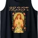 Resist Art Nouveau Mucha Anti Trump Women Feminist Tank Top, Size M