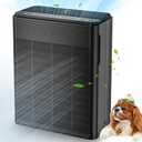 AIUZLK Air Purifiers for Home Large Room Up to 2000 sqft,Powerful 24W Moter,For Pets Dander Hair Smoke Odor Wildfire,0.1 Micron H13 HEPA Filter,22dB Low Noise Bedroom,Room Air Purifiers (Black)