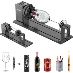 Creality Laser Rotary Roller, Y-axis Rotary Chuck for Falcon Engraver, Rotary Kit Pro with 3 in 1 Jaw and Module Suitable for Engraving Cylindrical Objects, Wine Glass, Tumbler, Ring, Ball and etc