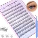 ALICE Self Adhesive Eyelashes Natural Self Adhesive Lash Clusters No Glue Needed Wispy Reusable Press on Lashes Pre-Glue 10-12mm 120pcs DIY Eyelash Extensions Kit with Lash Tweezers