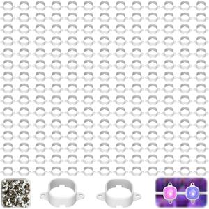 PRERUICHI 100 Set White Lights Mounting Clips for Govee Permanent Outdoor Lights,Compatible with Govee PRO H706 H806,Included 200 Adapter Screws