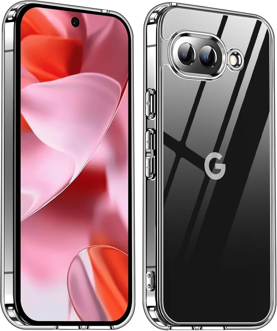 Designed for Google Pixel 9A Case Clear,Transparent Shockproof Protective Phone Cases Slim Cover for Google Pixel 9A Case-Clear