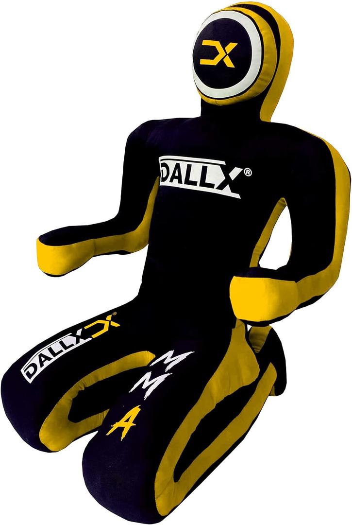 MMA Grappling Submission Sitting Dummy for Wrestling Judo Karate BJJ JIU Jitsu Punching Dummies Mixed Martial Arts Police Training Self Defense – UNFILLED (BLACKYELLOW, 4FT)