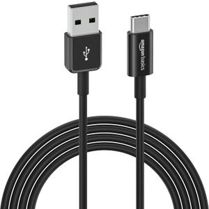 Amazon Basics USB-C to USB-A 2.0 Fast Charger Cable, 480Mbps Speed, USB-IF Certified, for Apple iPhone 16/15, iPad, Samsung Galaxy, Tablets, Laptops, 6 ft, Black